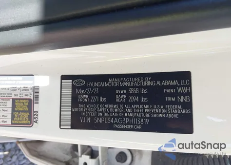 2023 Hyundai Elantra Sel from USA, damaged, VIN 5NPLS4AG3PH113819